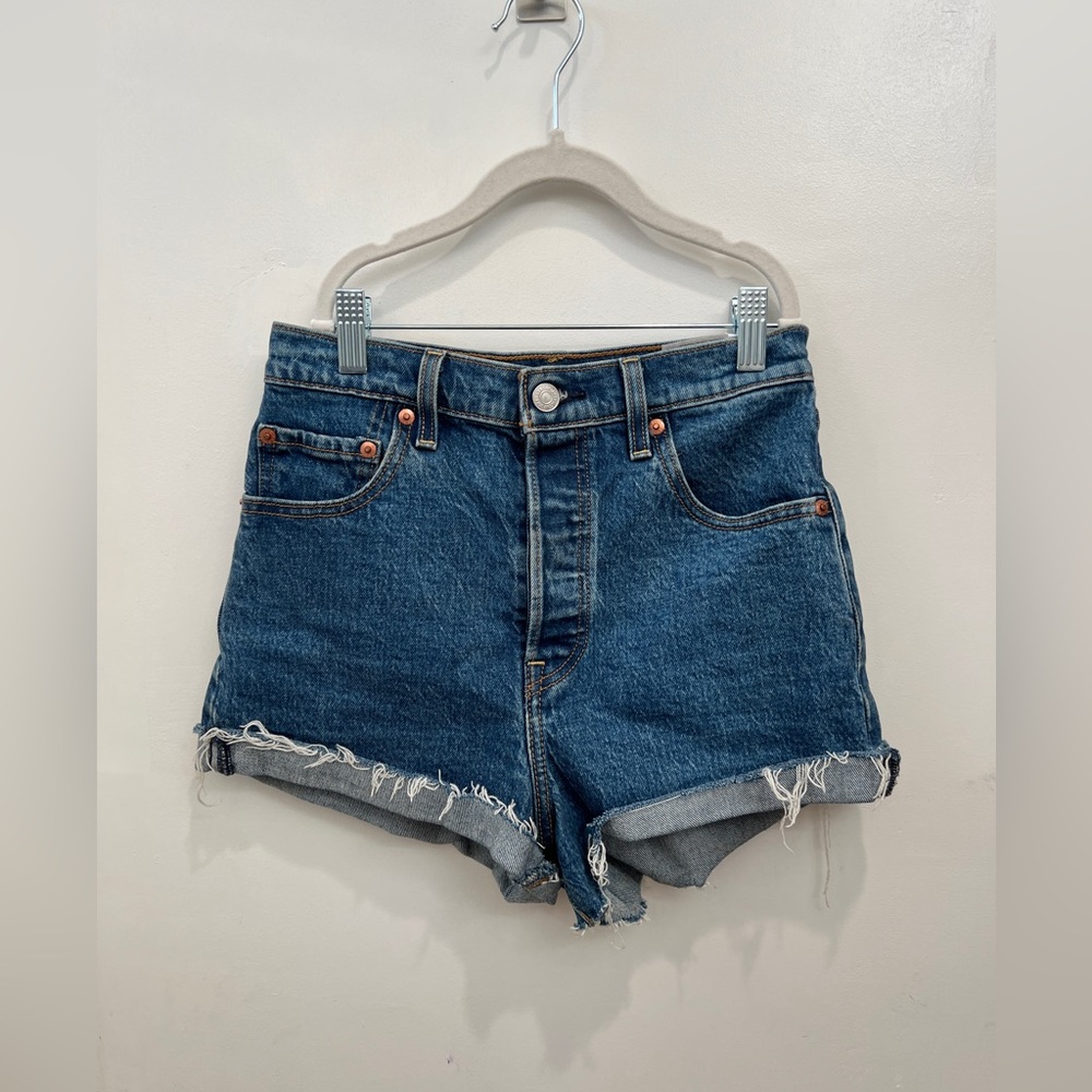 Levi's Blue High Waist Women Shorts